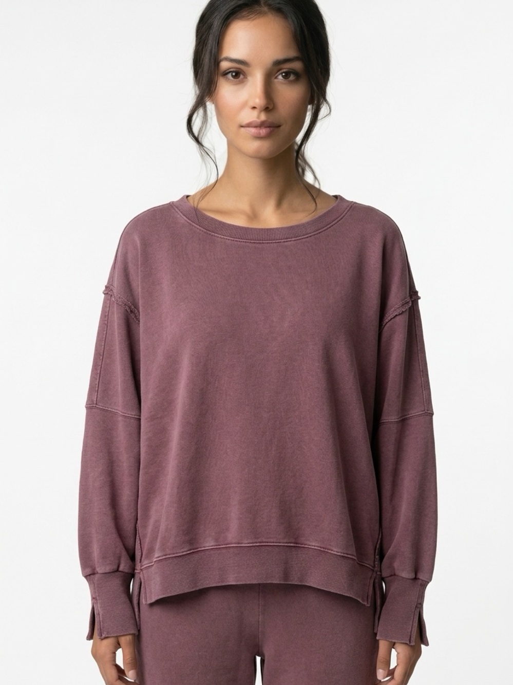 FREE PEOPLE | WE THE FREE Burgundy Camden Crewneck Sweatshirt Women’s Size Large